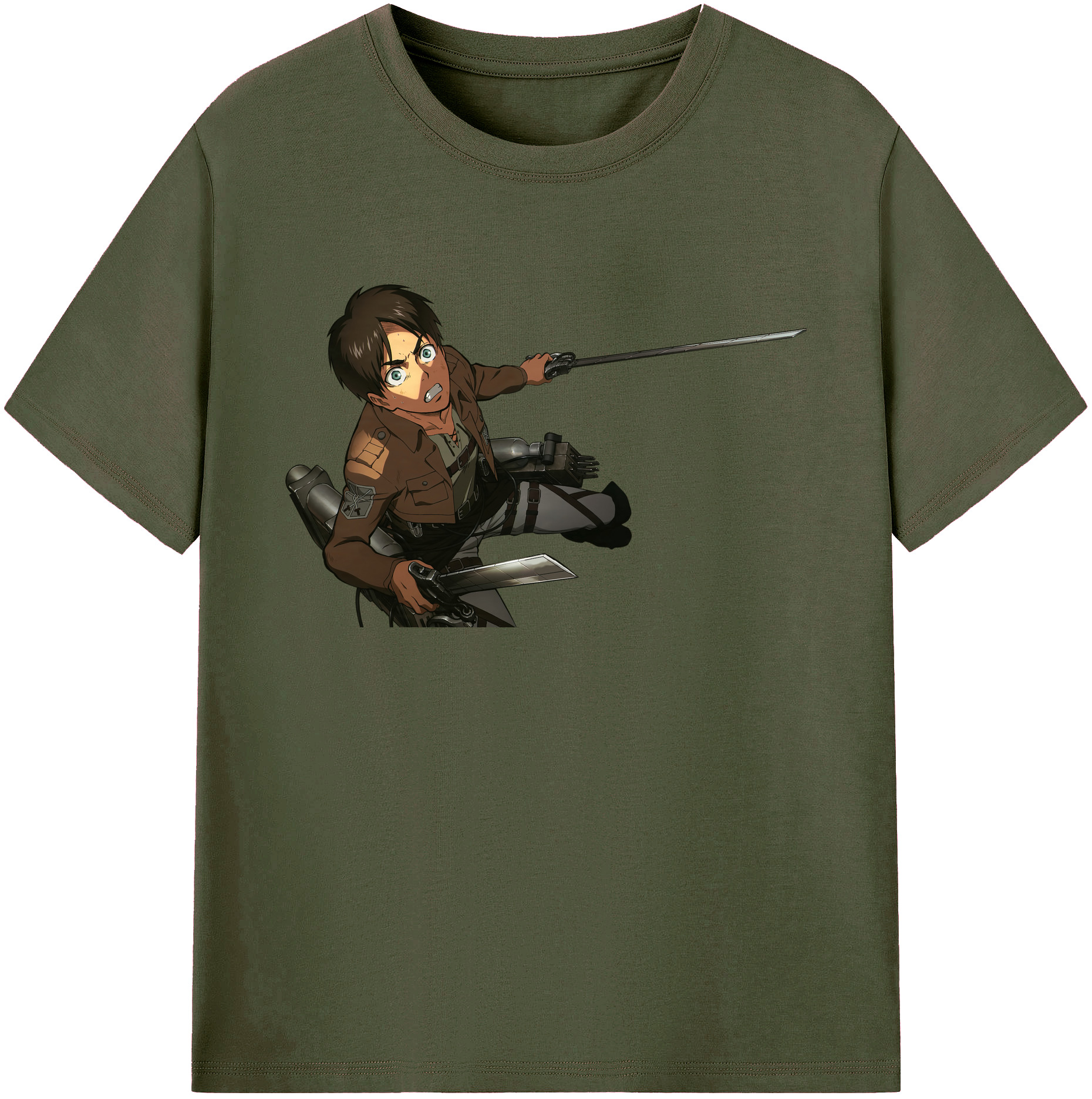 （画像用） 進撃の巨人 エレン･イェーガー Attack on Titan Eren Jäger 綿100％ メンズ半袖Tシャツ｜肌触りやわらか＆通気性